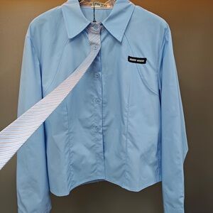 Miu Miu Sky Blue Collared Shirt